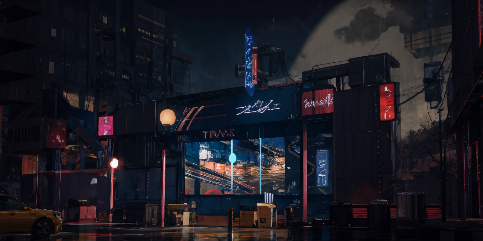18398-195591534-(masterpiece_1.2), best quality,fantasy,_letterboxed, scenery, neon lights, outdoors, city, sign, building, night, ground vehicl.png